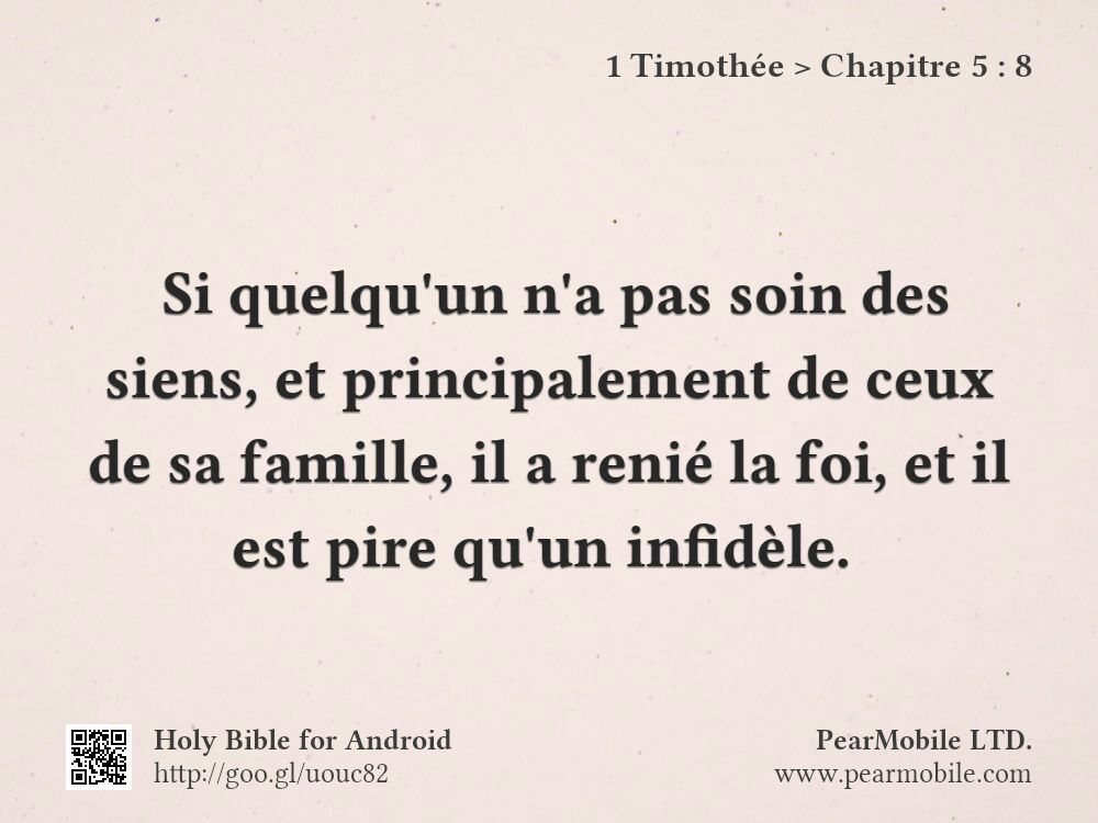 1 Timothée, Chapitre 5:8